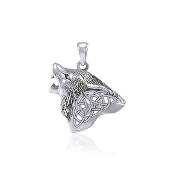 Celtic Wolf Silver Pendant TPD5662 - Jewelry